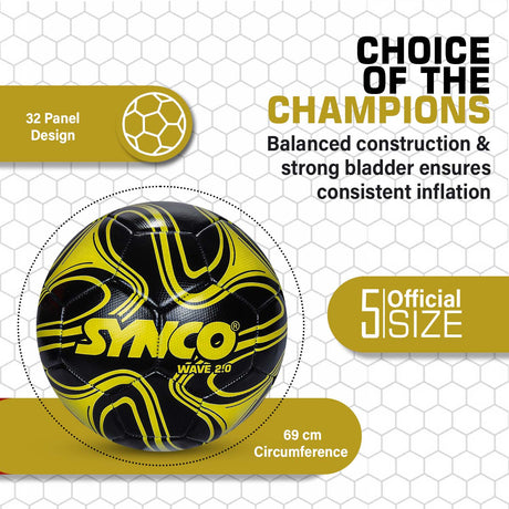 Synco Wave 2.0 Football | Training Football | PVC Machine Stitched | Soccer Ball Size 5