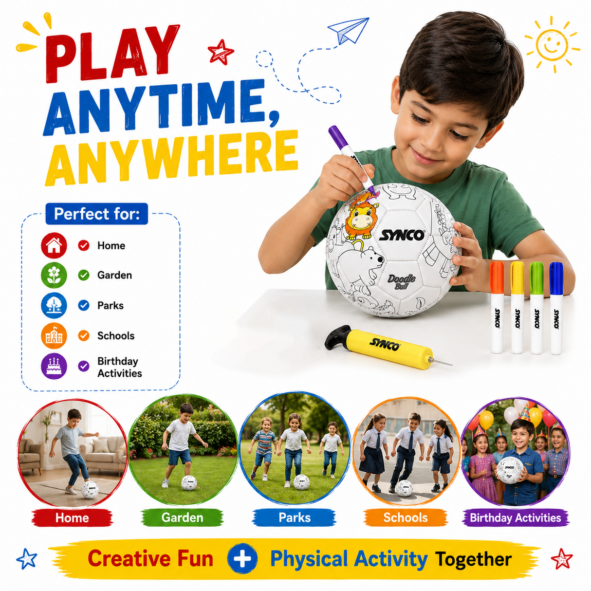 Synco Doodle Ball Animal Edition - Size 2