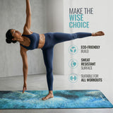 PU Printed & Natural Rubber Yoga Mat - 6mm, Deep Ocean