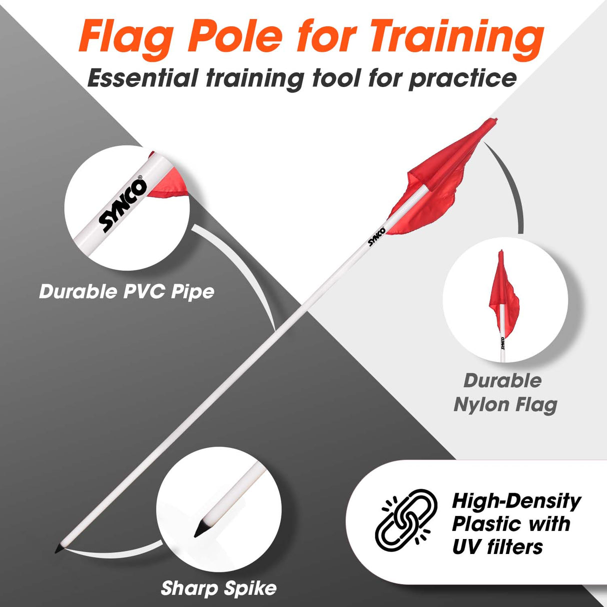 Synco Field Corner Poles with Flag 5ft (Set of 4)