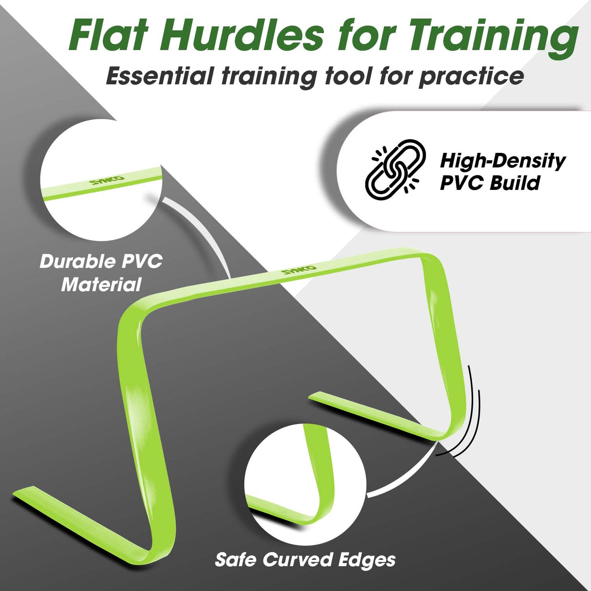 Synco Agility Flat/Round Hurdles (Set of 6) Orange/Green