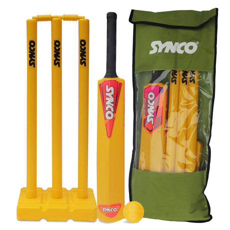 Synco Plastic Cricket set with Ball and Carry bag combo for Age Group | Size-5