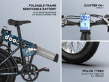 Doodle Pro Military Blue Electric Folding Bike Urban Series EMotorad | KIBI SPORTS