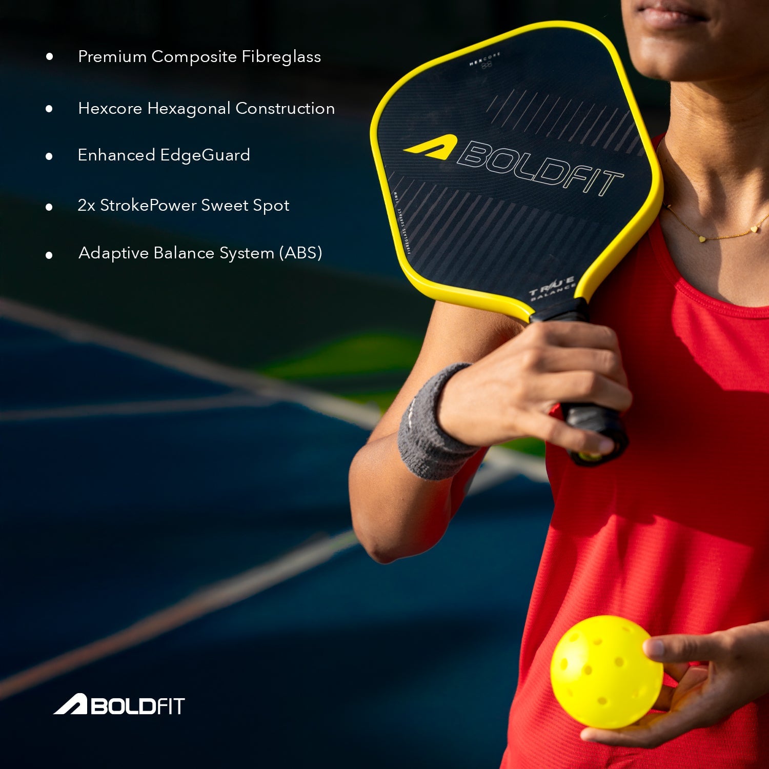 TrueBalance Pickle Ball Paddle - Black/Yellow