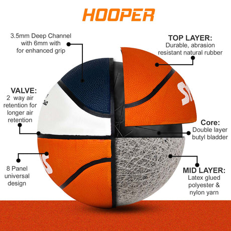 Synco Hooper series Men's Basketball (Size-7) Red-White-Blue