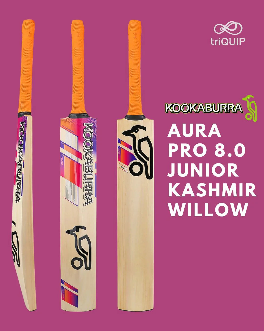 KOOKABURRA Aura Pro 8.0 Junior Kashmir Willow Cricket Bat