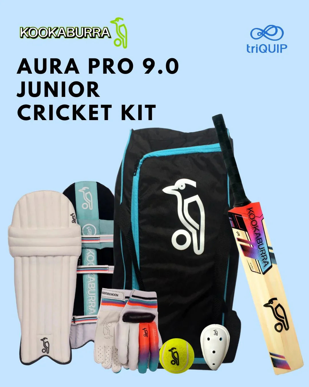 KOOKABURRA Aura Pro 9.0 Junior Cricket Kit