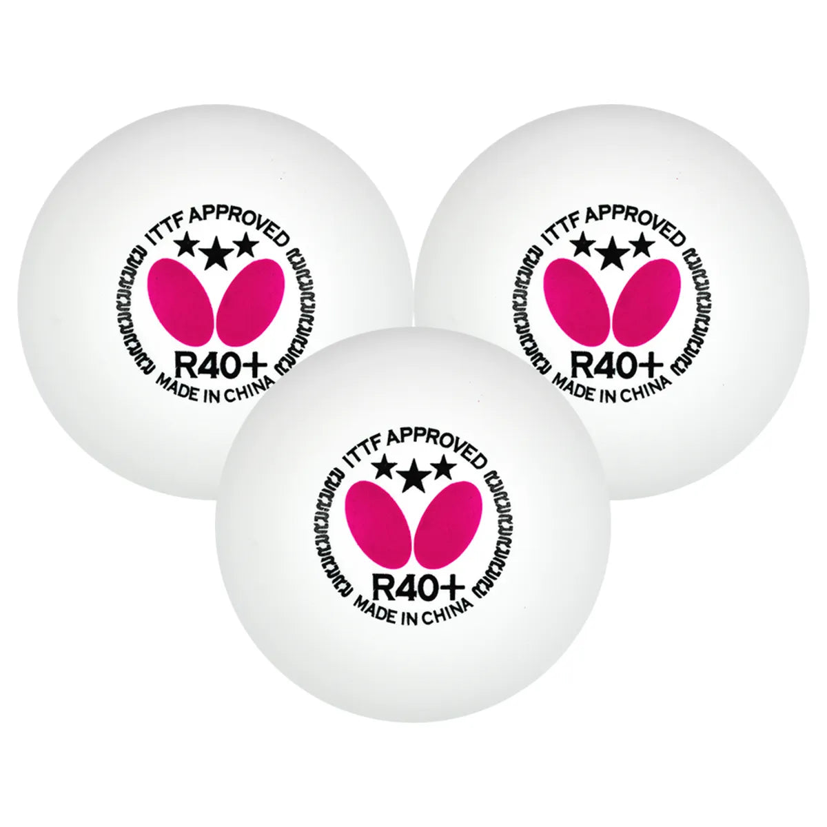 Butterfly R40+ 3-Star Ball White (3 Pack) TABLE TENNIS BALL BUTTERFLY | KIBI SPORTS
