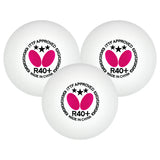 Butterfly R40+ 3-Star Ball White (3 Pack) TABLE TENNIS BALL BUTTERFLY | KIBI SPORTS