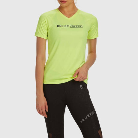 V-neck Performance Tees - Neon Yellow