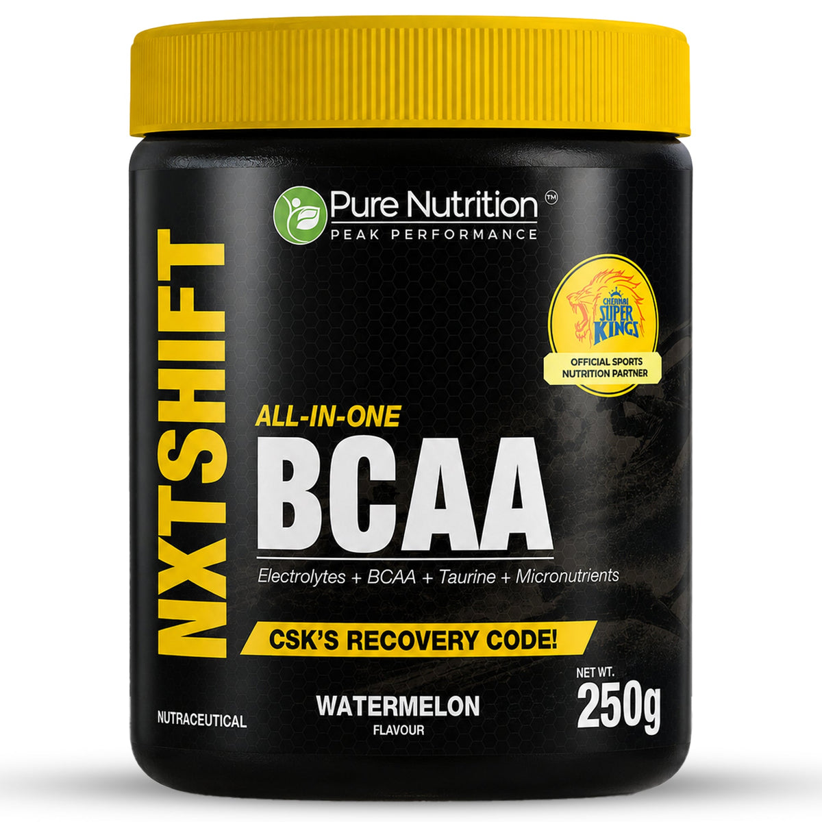 Peak Performance All-in-One BCAA Powder | 2:1:1 BCAA + Electrolytes + Taurine + Micronutrients | Watermelon Flavour| Orange Flavour| 250 g - Nutrition by Pure Nutrition