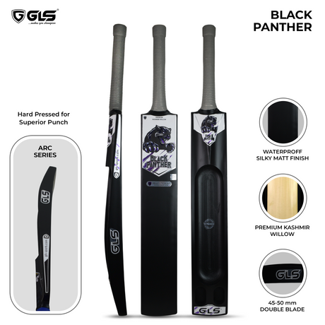 GLS Black Panther Kashmir Willow Scoop Bat For Hard Tennis Ball | Greenland Enterprises (Gls Sports)