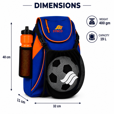 Synco Blaze Football Bag (Blue Orange)