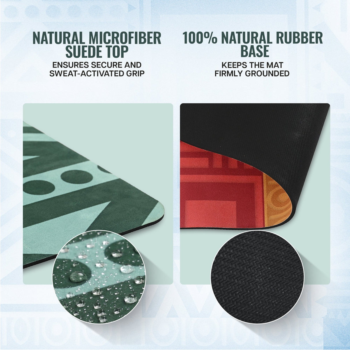 Microfiber & Natural Rubber Yoga Mat - 6mm