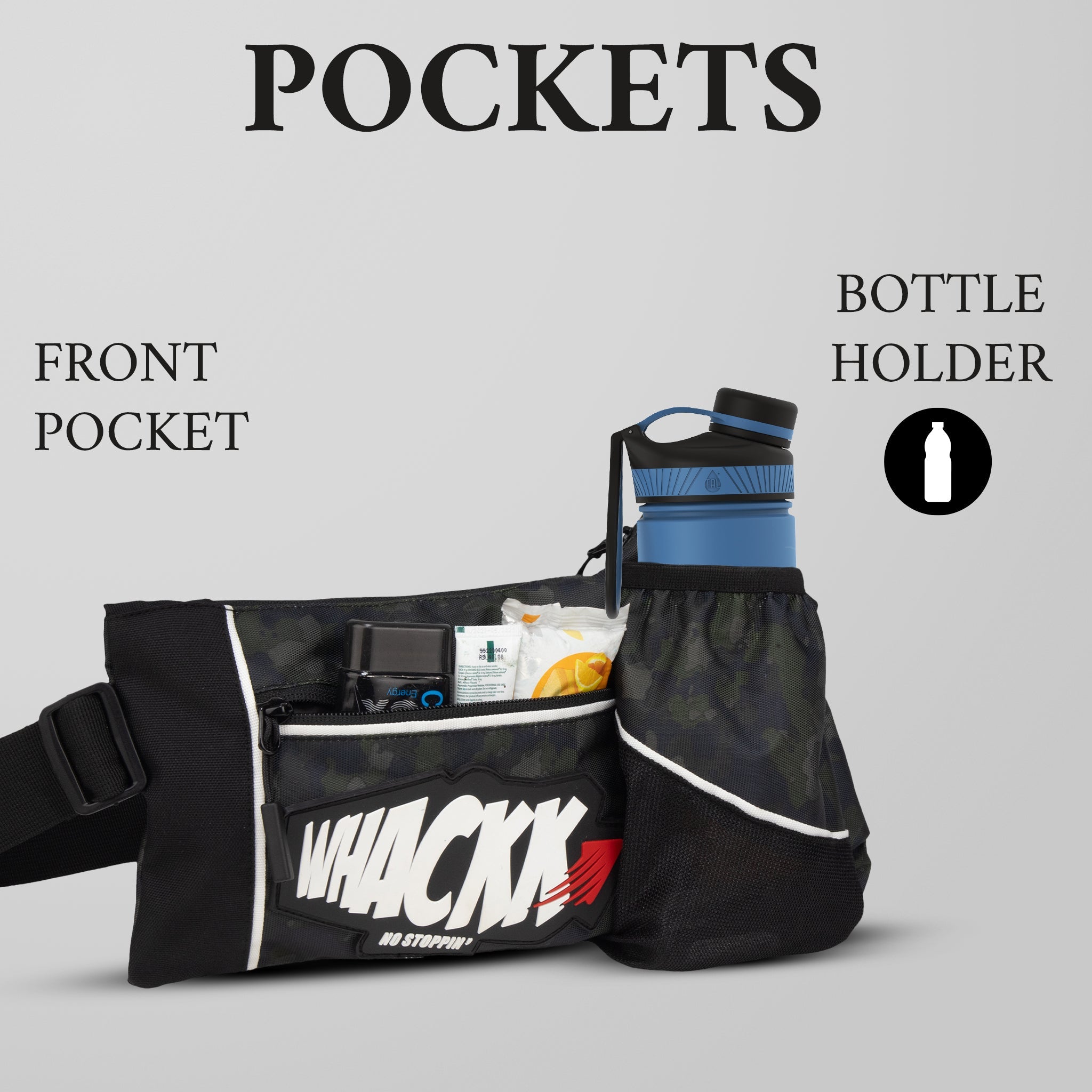 Alpine Wild Moss 2L Waist Bag / Marathon / Running / Fitness / trekking / hiking / camping / Lightweight Unisex