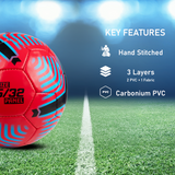 Football Red Size 5 Soccer ball Hand Stitched for Practice & Training Ball