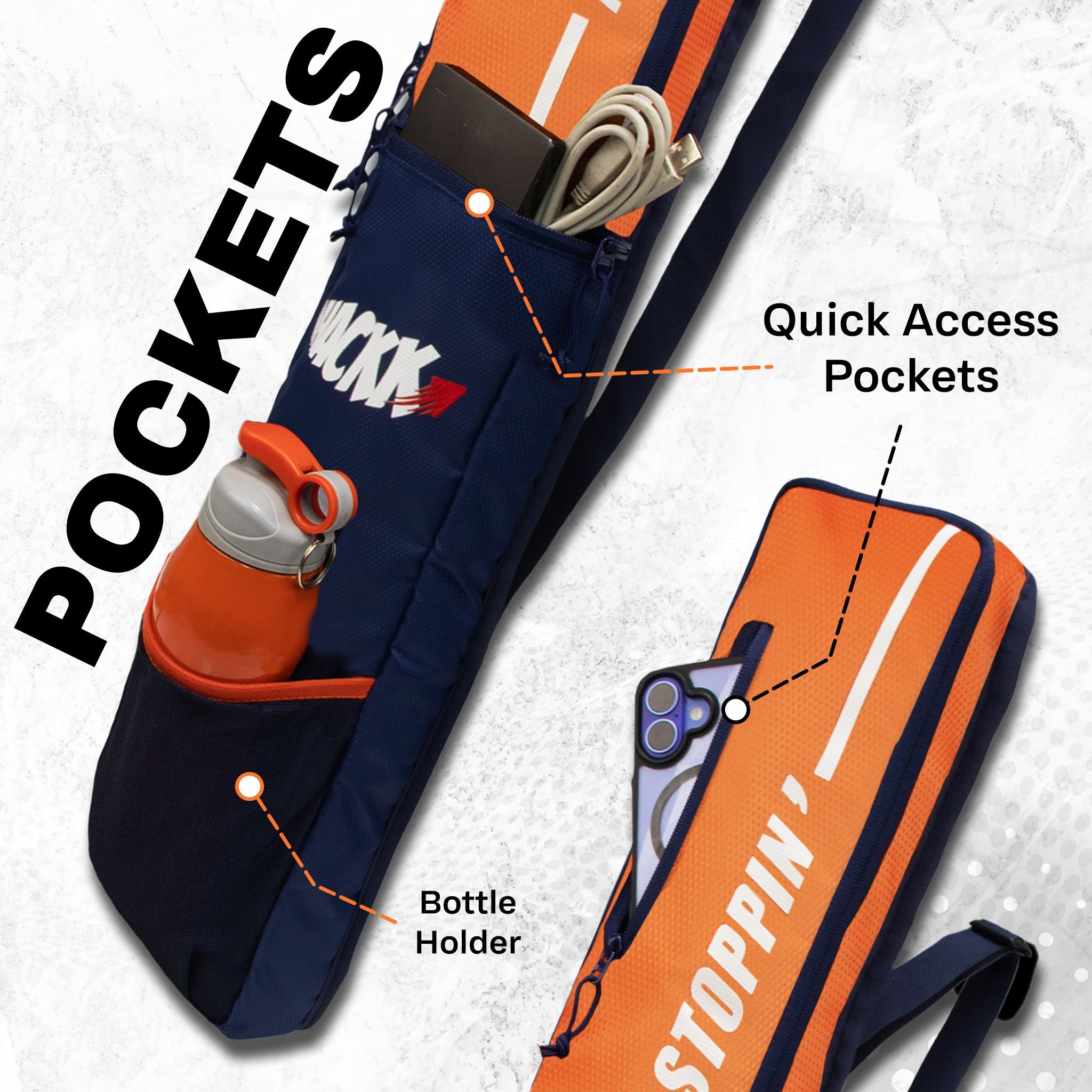 Hayden Orange Cricket Bat Cover Polyester Material, Premium Full Size Cover for Wooden and Plastic Bats with Heavy Duty Stitched Strap