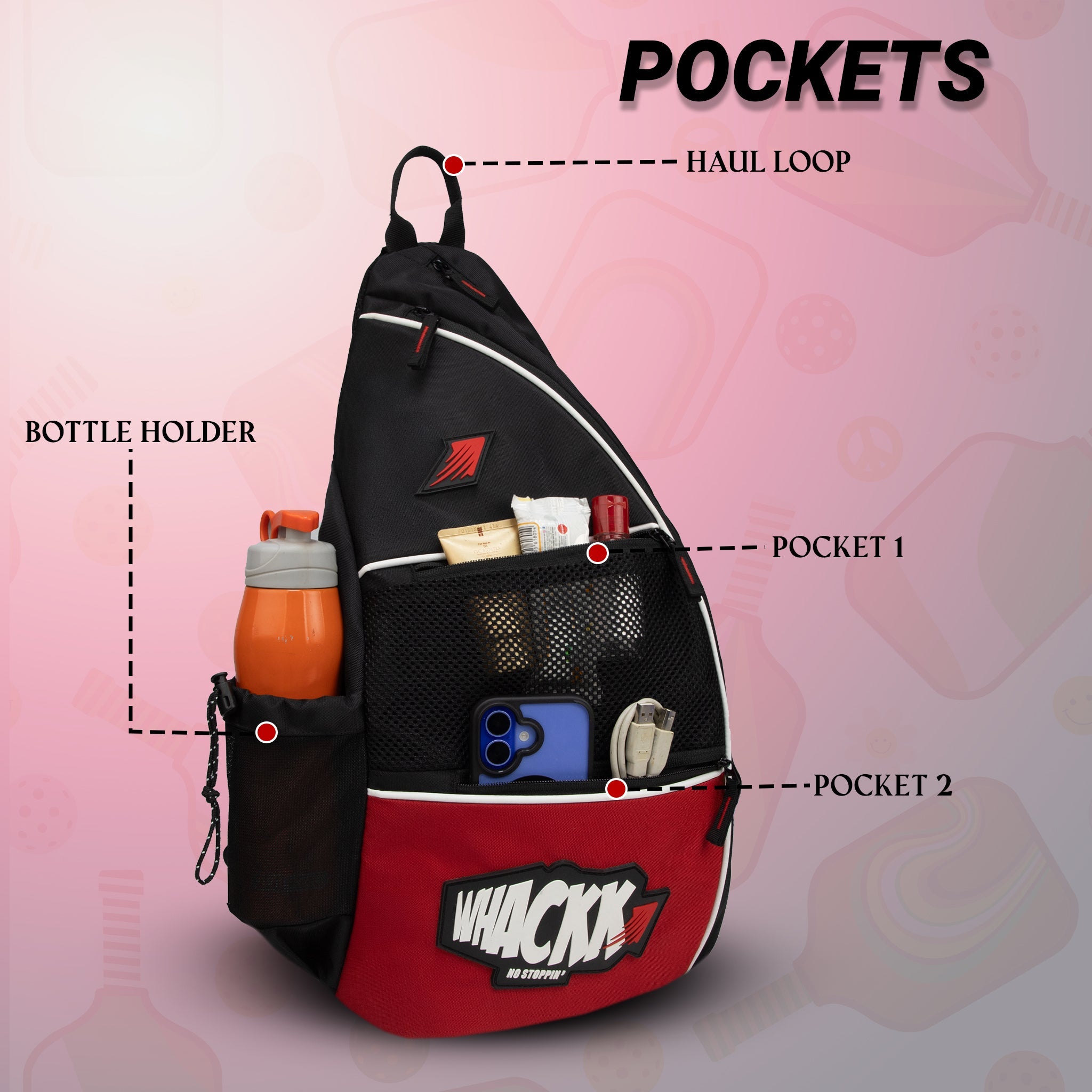 Stance Red 23 L Pickleball / Table Tennis TT Bag