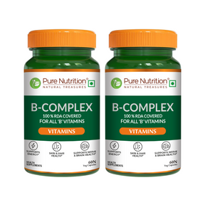 B Complex with Essential Vitamins B1, B2, B3, B5, B6, B7, B9, B12 - 60 Tablets  | Supports Energy, Metabolism, and Overall Wellness