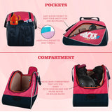 Flip Senior Pink 33L|Skating/Gym/Sports/Travel/Bag|Inline Roller Equipment Bag|Quad Ice Skates Kit|Kitbag|Easy Access Pocket|2 Bottle Holders|Compartment Fits in Helmet & Skates 11"