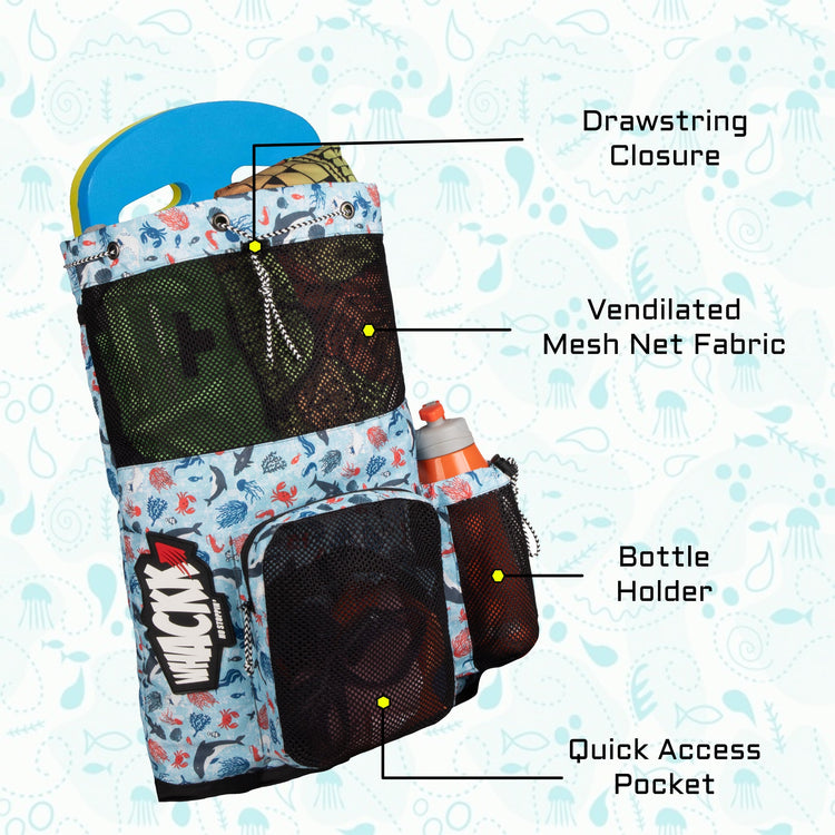 Aqua Arctic Unisex Swimming Bag |Water Sports |Dry Bags |Wet Pocket |Accessories |Beach Bag |Storage Swim Gym Gears |Drawstring Backpack |Netball Backpack | Pocket for Cap and Goggles