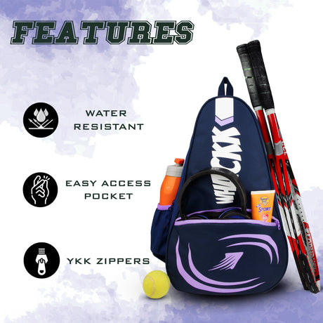 Ace Lavender 28L Unisex Lightweight Stylish Tennis Badminton Squash Equipment Kit Bag | Shuttle Bag |Shoe Pocket| Backpack Style | Spacious Storage Compartment| Rackets Tennis-6 Badminton-8