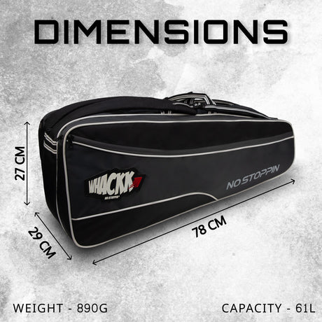 Vanguard Black Grey Tennis & Badminton Bag
