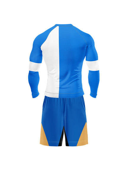SASIB OG Full Sleeve Rashguard - Blue + SASIB OG MMA Shorts - Blue