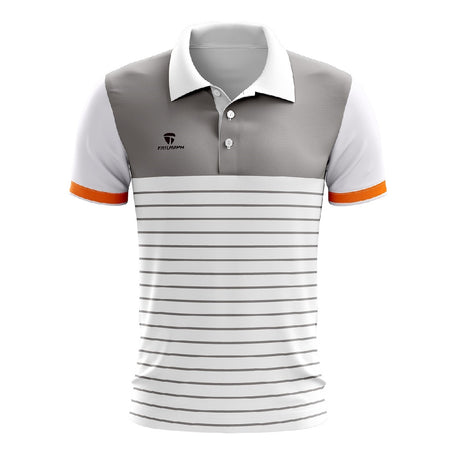 Men Regular Fit Polo Neck Badminton T-Shirt | Print Logo Name Number | Triumph