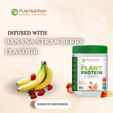 Vegan Protein Banana Strawberry  Plant-Based Protein (500g)
