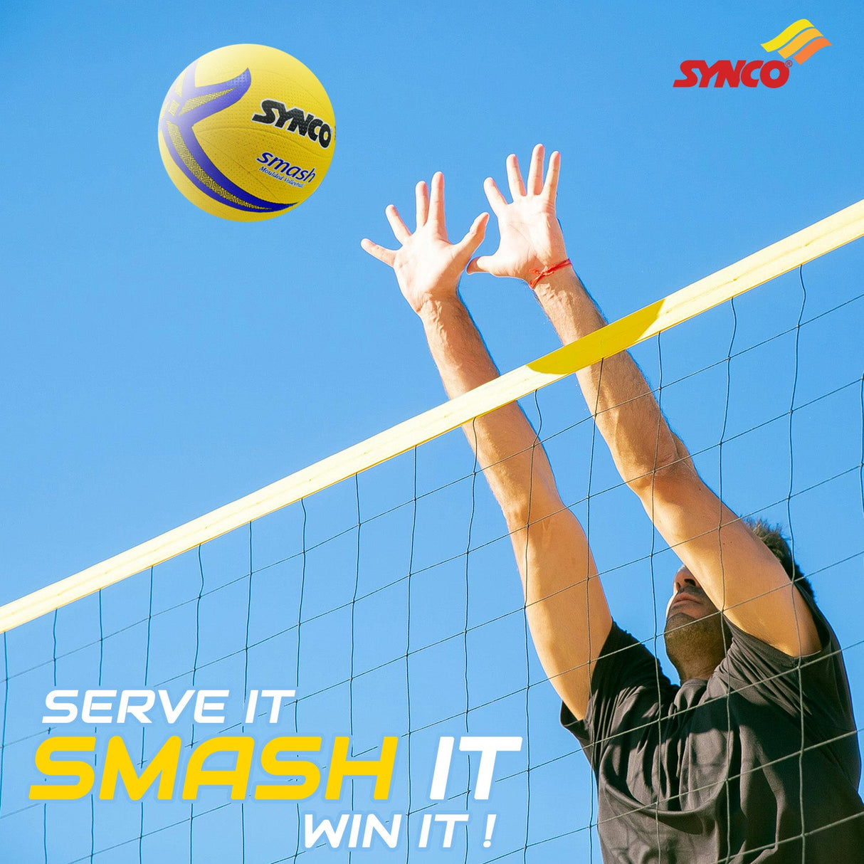 Synco Smash Rubber Moulded Volleyball Ball (Size-5)