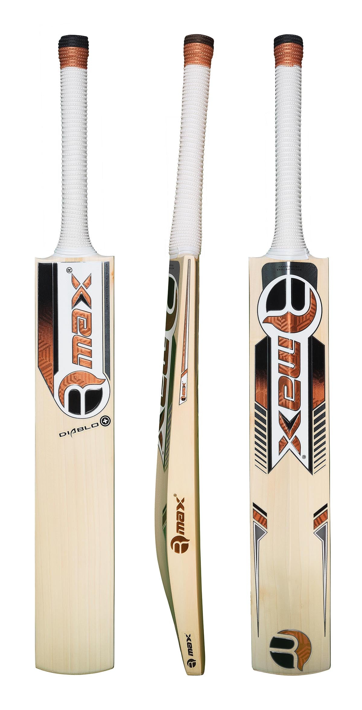 RMax English Willow Diablo Plus Leather Ball Cricket Bat with Bat Cover