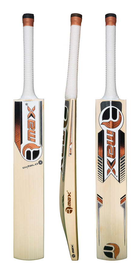 RMax English Willow Diablo Plus Leather Ball Cricket Bat with Bat Cover
