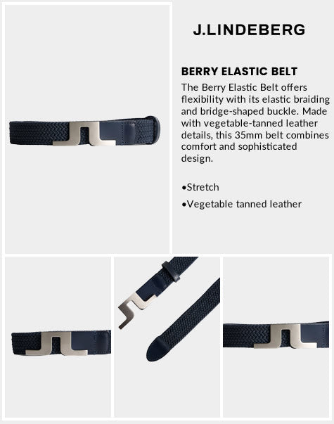 J Lindeberg Men’s Berry Elastic Belt - Vintage Indigo