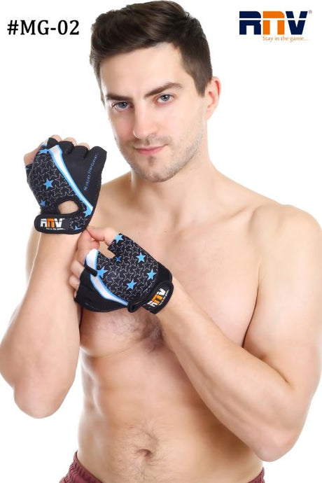 MG-02,GYM GLOVES(BLUE) | R.N.V. Sports (India) Pvt. Ltd.