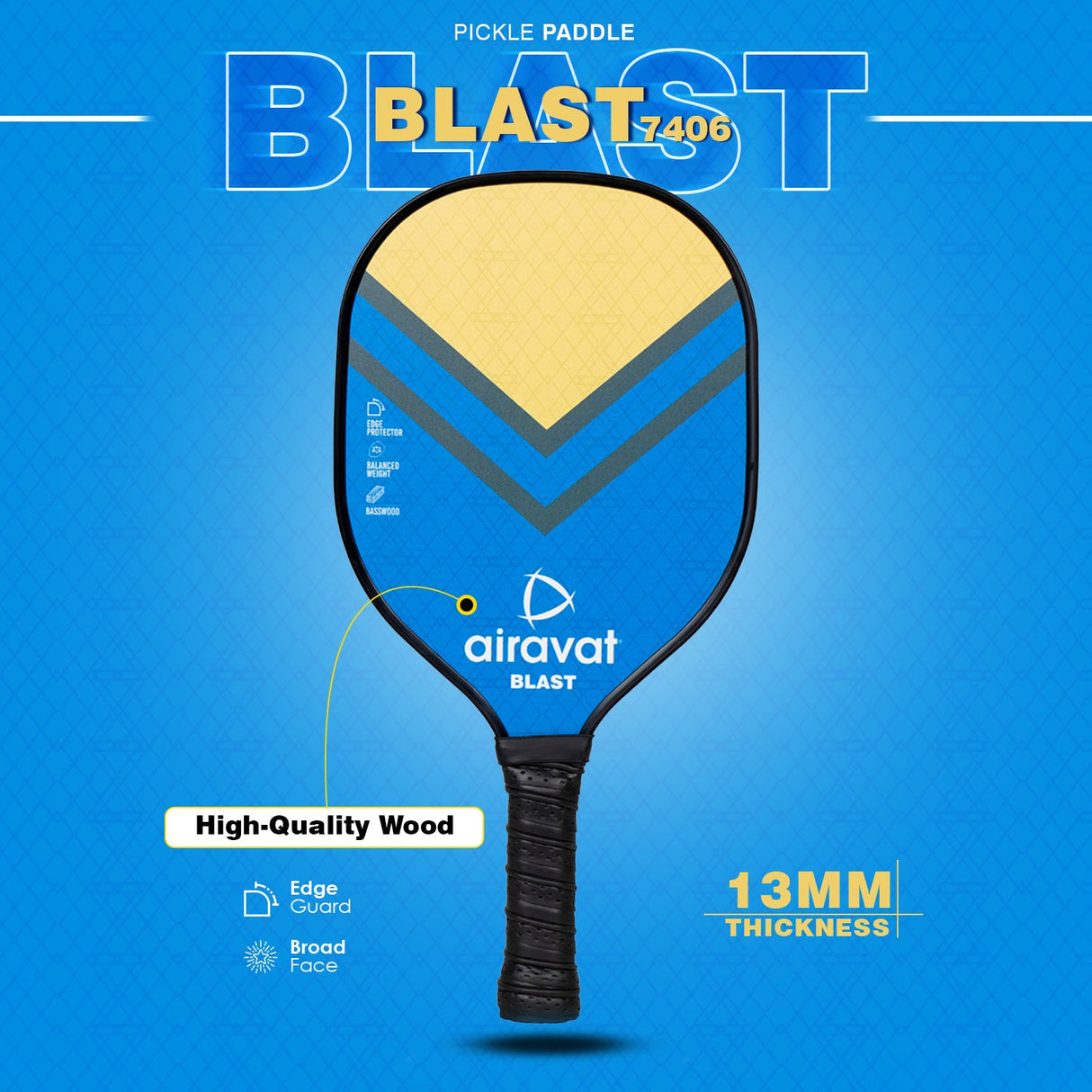 BLAST WOODEN PICKLEPADDLE - 7406 WITH BAG
