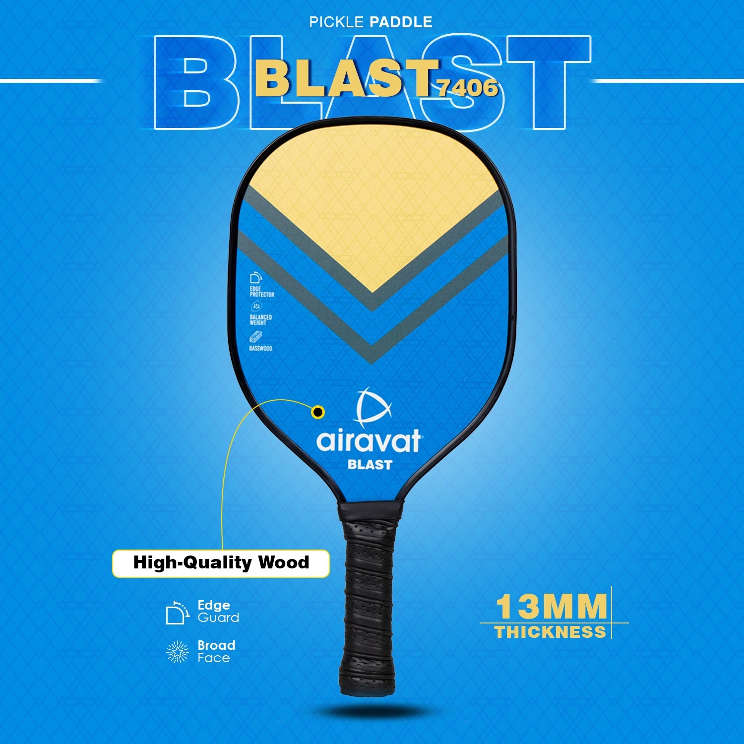 BLAST WOODEN PICKLEPADDLE - 7406 WITH BAG
