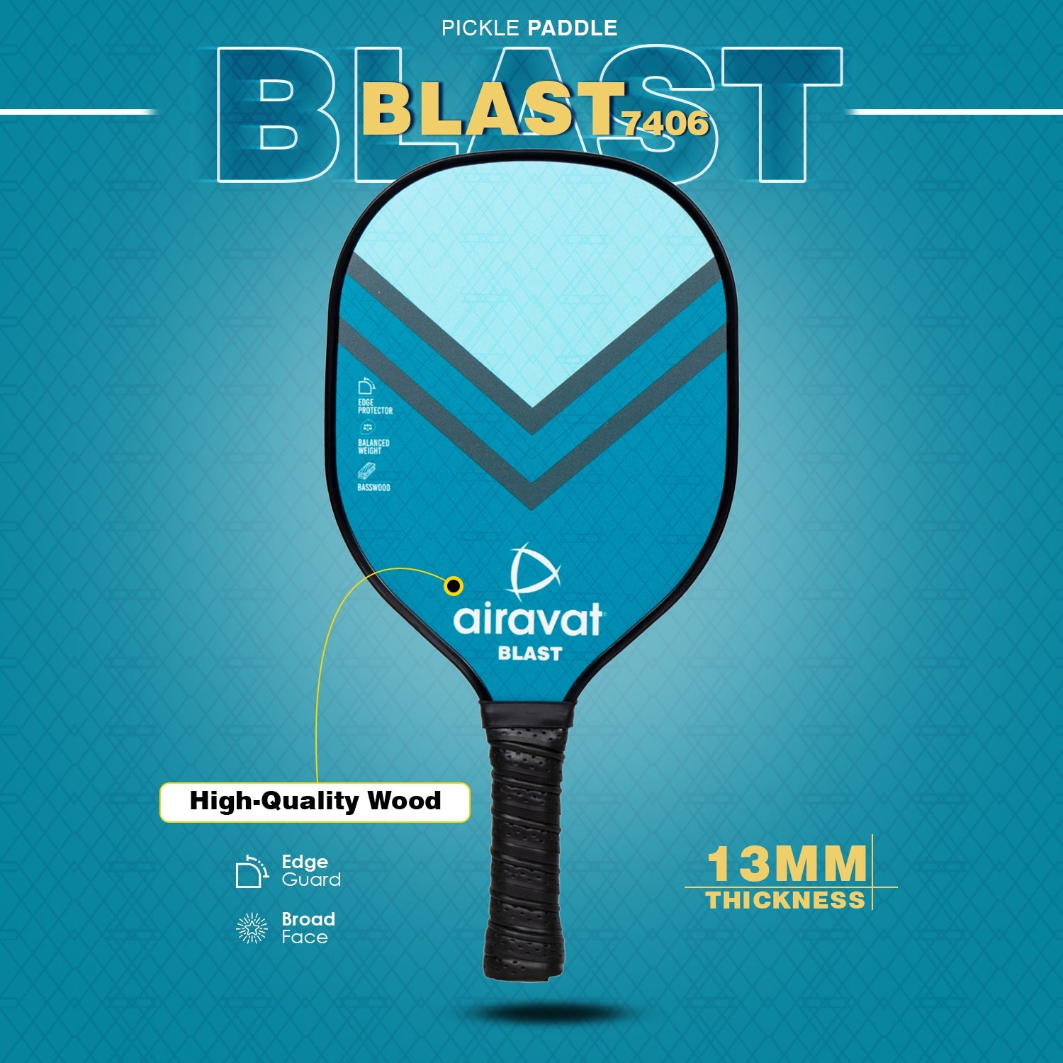 BLAST WOODEN PICKLEPADDLE - 7406 WITH BAG