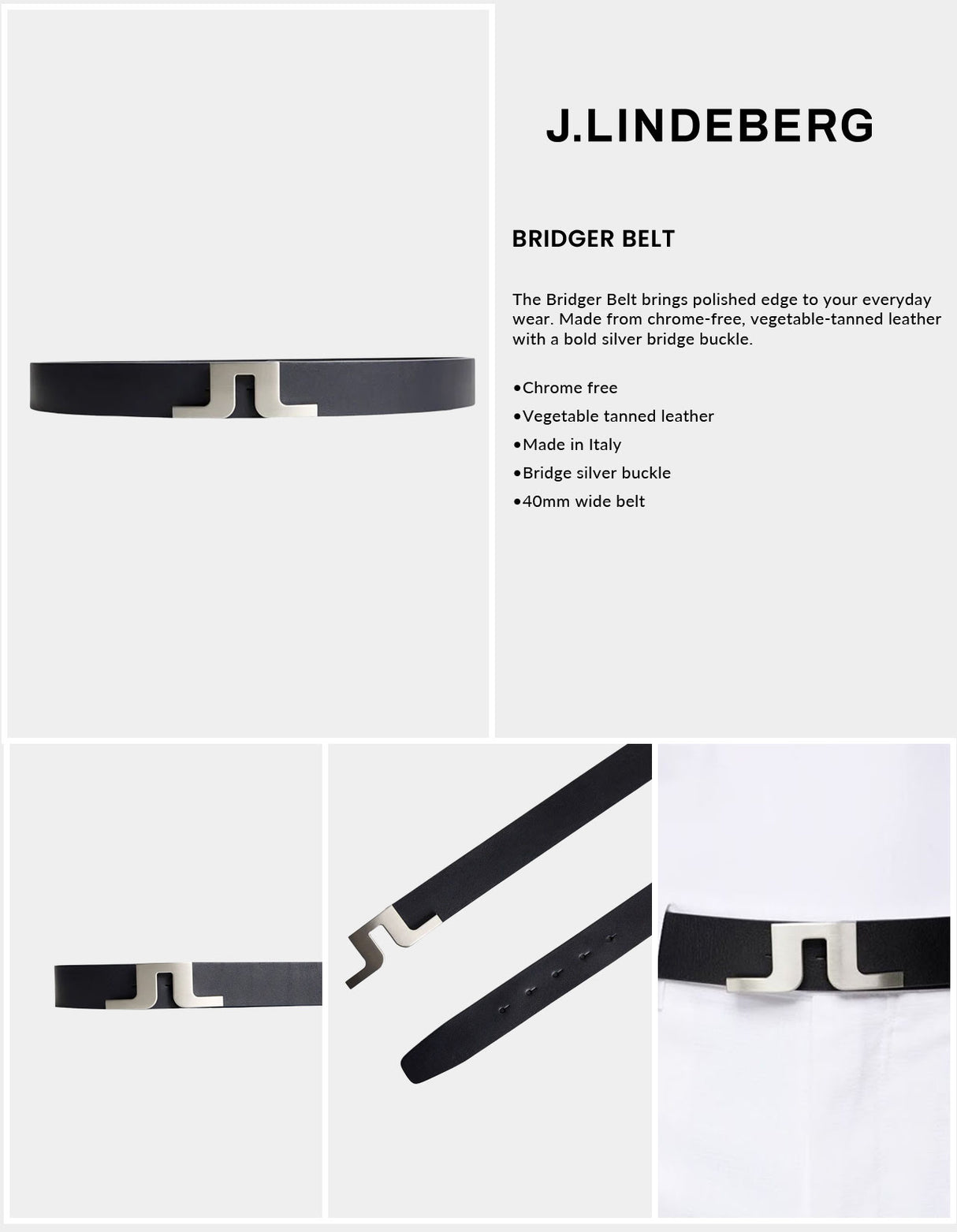 J Lindeberg Men’s Bridger Belt - JL Navy