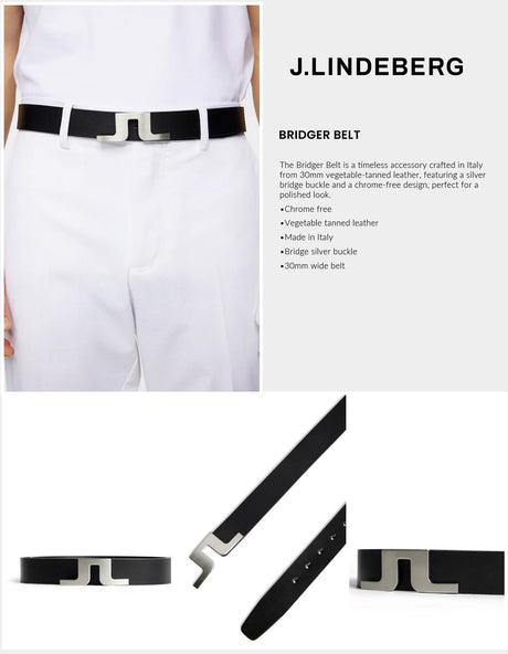 J Lindeberg Men's Bridger Belt - Black