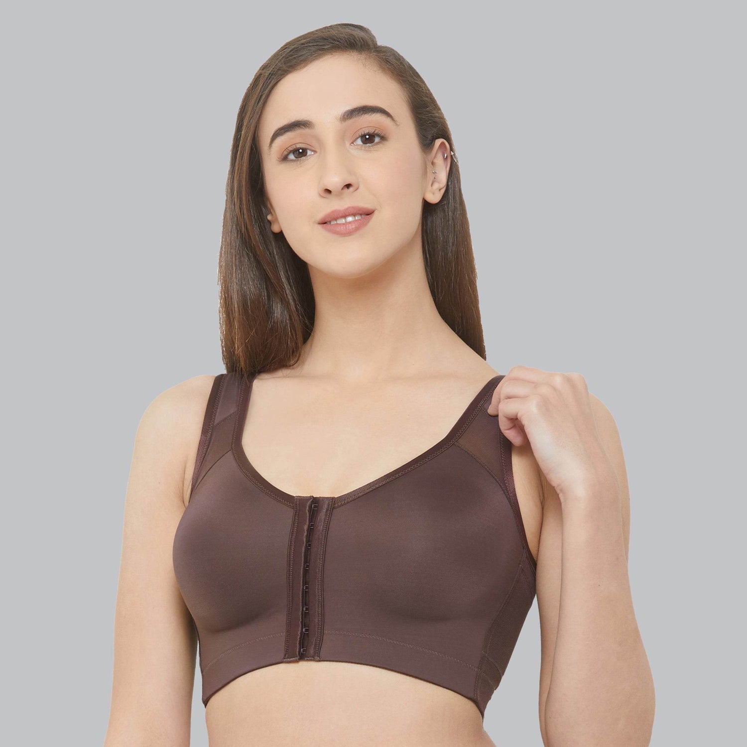 Ultimate Comfort Front Closure Full Coverage Non-Padded Non-Wired Bra for Posture Support