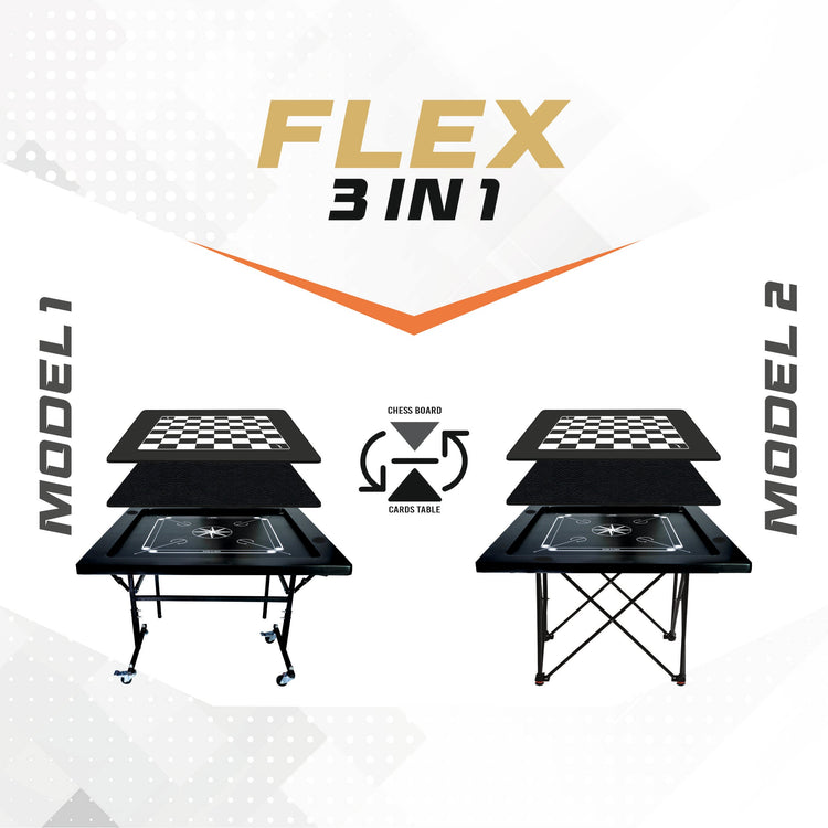 STAG GLOBAL FLEX 3-in-1 Multi-Game Table – Chess, Cards & Carrom – Foldable & Sturdy Design for Home, Clubs & Offices