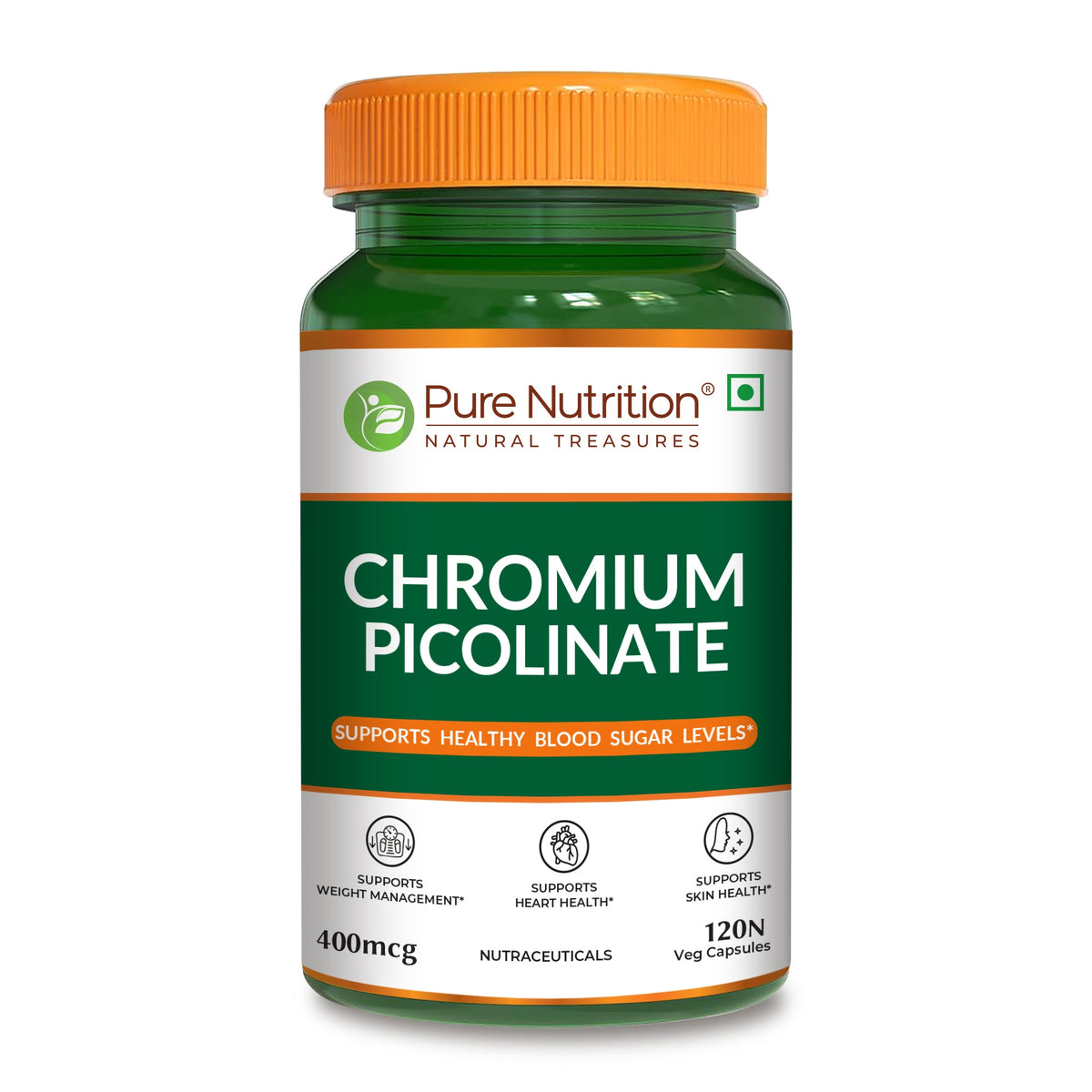 Chromium Picolinate 120 Capsules Blood Sugar, Metabolism & Weight Support - Nutrition by Pure Nutrition