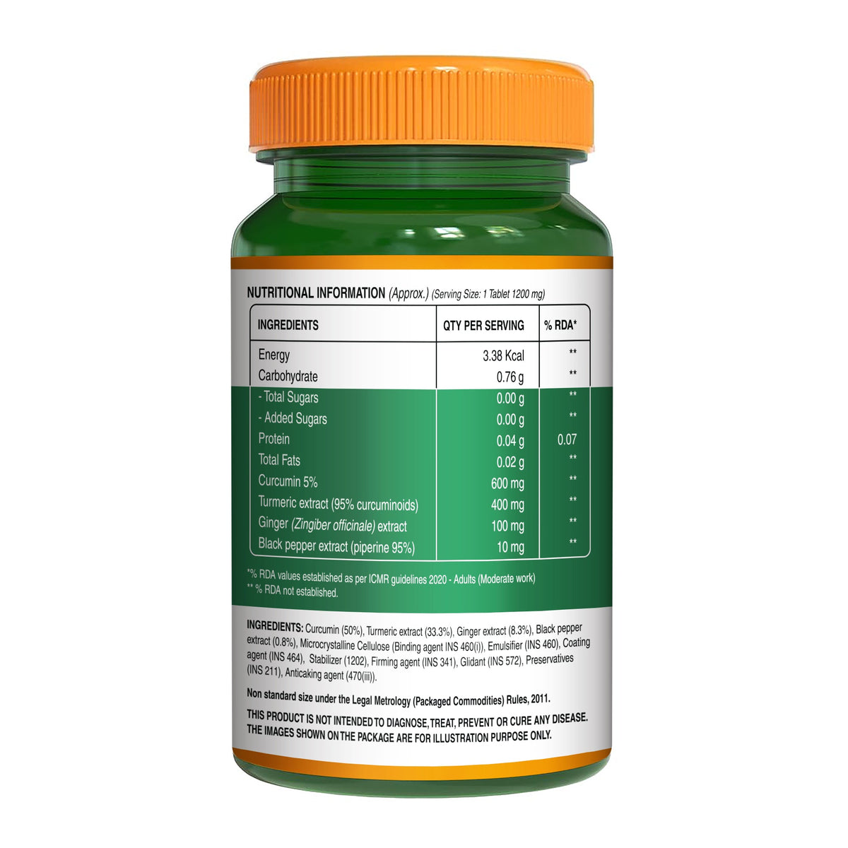 Curcumin Turmeric Extract 95% Curcuminoids & Piperine | 120 Tablets