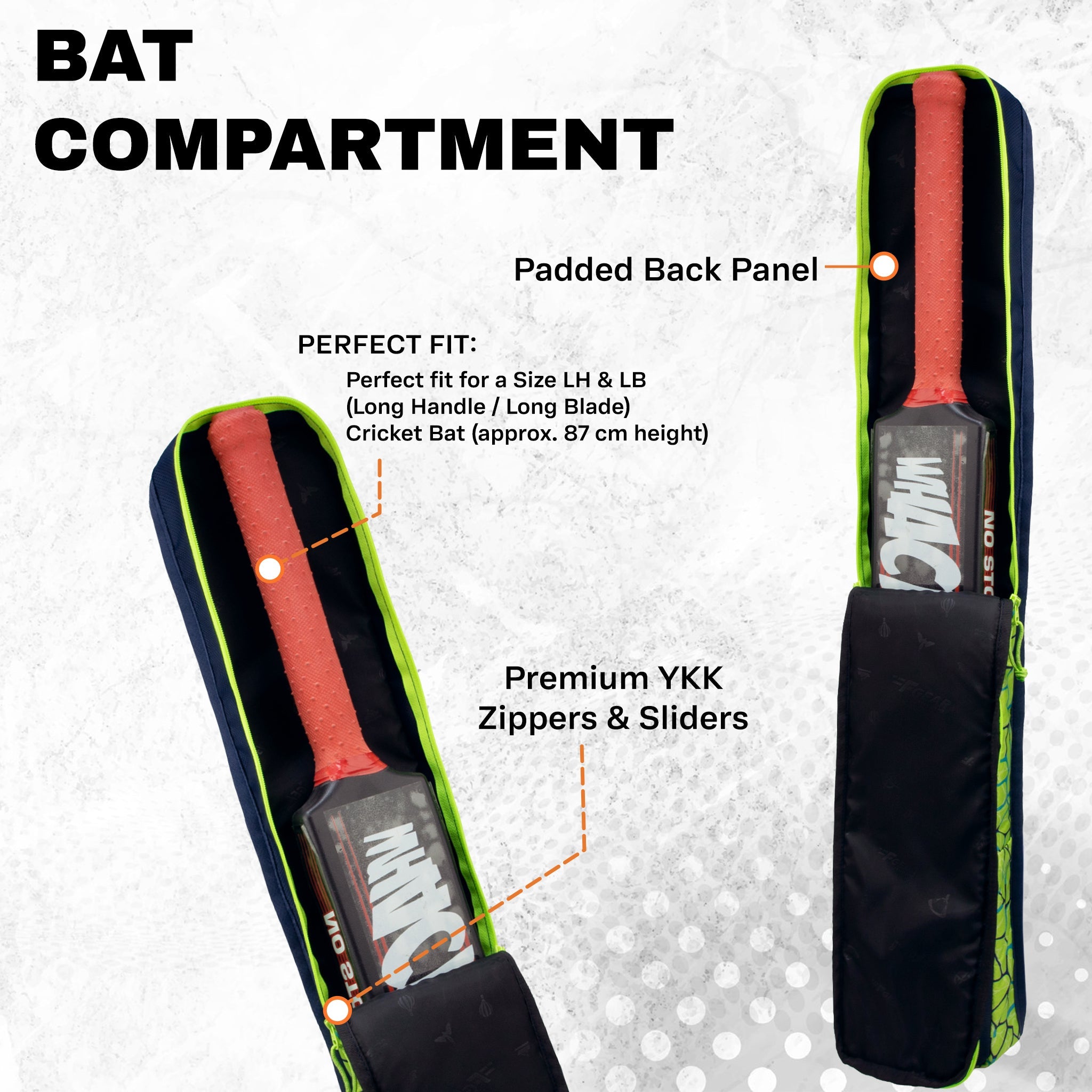 Hayden R39 Cricket Bat Cover Polyester Material, Premium Full Size Cover for Wooden and Plastic Bats with Heavy Duty Stitched Strap