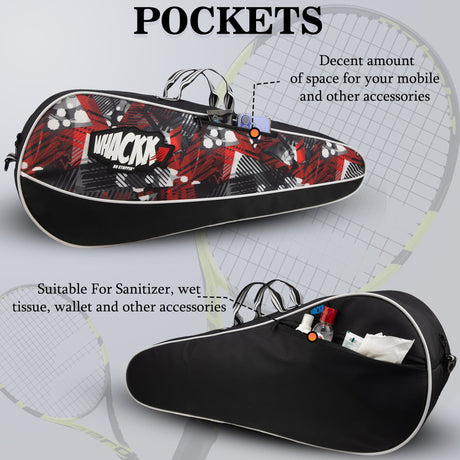 Pro Red 26L Unisex Lightweight Tennis Badminton Squash Equipment Cover Kit Bag | 4T 6B Racket |Duffel