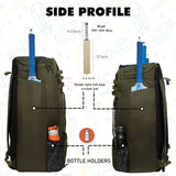 Condor Green 89L Unisex Cricket Kit Bag Backpack | Adult Size | 2 Bat | Shoe/Helmet Pocket | Main Compartment 20" Leg Pad |2 Bottle Holder | Easy Access Pocket | Player Edition Senior