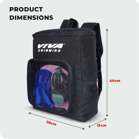 Viva Swimming Marine Kit Bag for Men/Women/Kids Accessories Goggle Cap Kickboard Water Proof with Compartments Big Mesh Water Proof Backpack for Swimming, Gym, Workout Gear & Travel Backpack