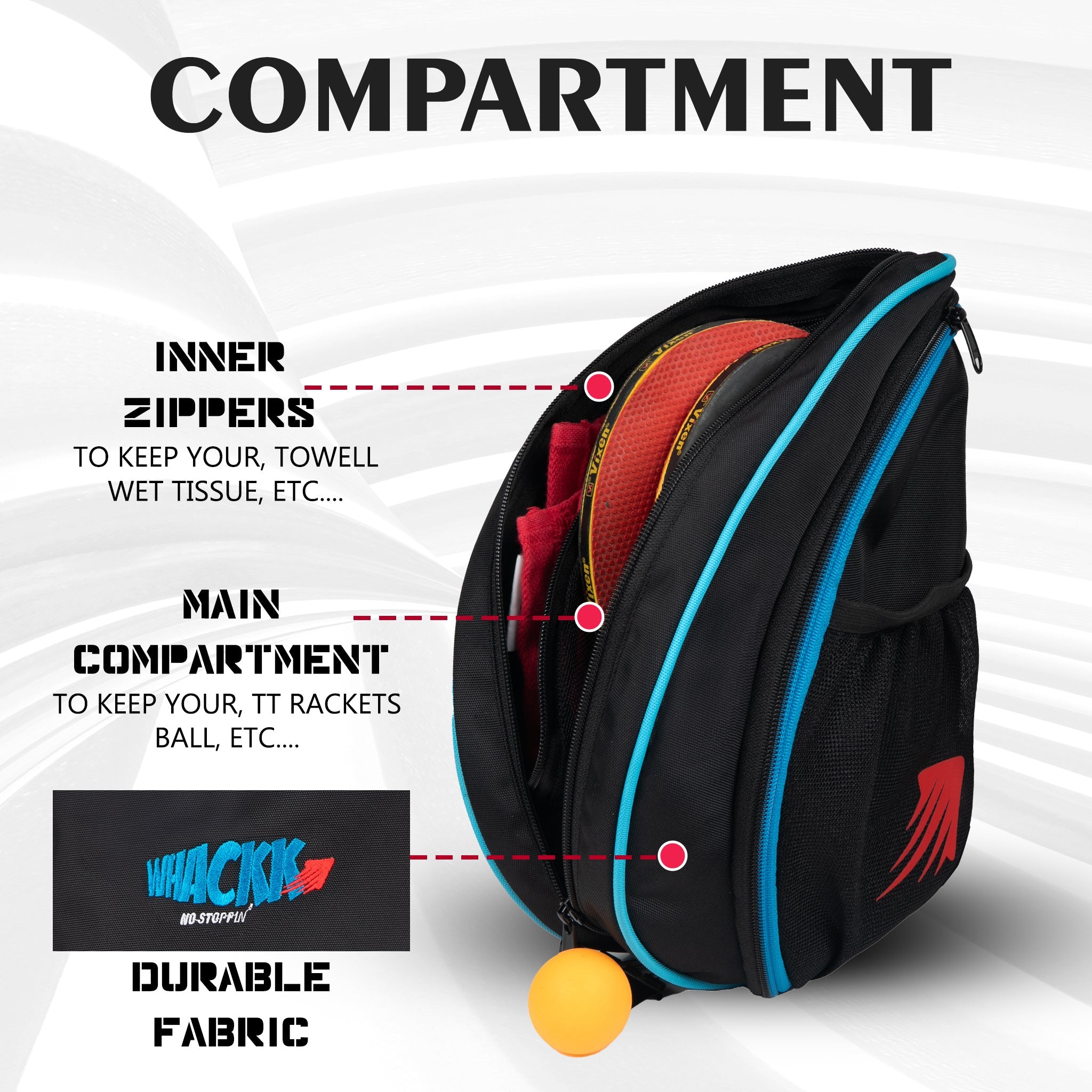 Twirl Black | Unisex Table Tennis Equipment Bag | Tennis Case | Racket Case | TT Bag Cover |Ping Pong Paddle Case|Case Bag Double-Sided |Professional |Bat Protector Pouch |Travel