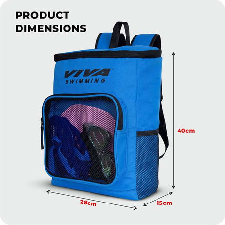 Viva Swimming Marine Kit Bag for Men/Women/Kids Accessories Goggle Cap Kickboard Water Proof with Compartments Big Mesh Water Proof Backpack for Swimming, Gym, Workout Gear & Travel Backpack